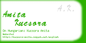 anita kucsora business card